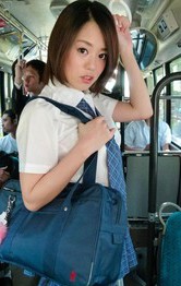 Yuna Satsuki Asian has slit rubbed in panty and sucks dick in bus