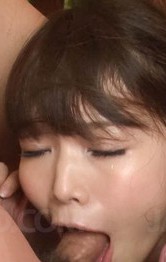 Megumi Shino Asian gets cum in mouth after sucking joysticks
